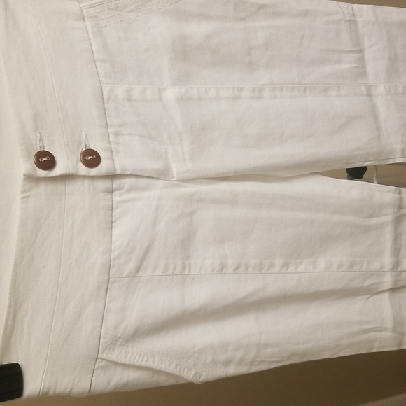 Bebe women's linen blend white pants - Picture 3 of 9